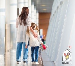 Ronald McDonald House logo with a mom and daughter