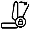 An icon showing adjustable tilit lock on an office chair